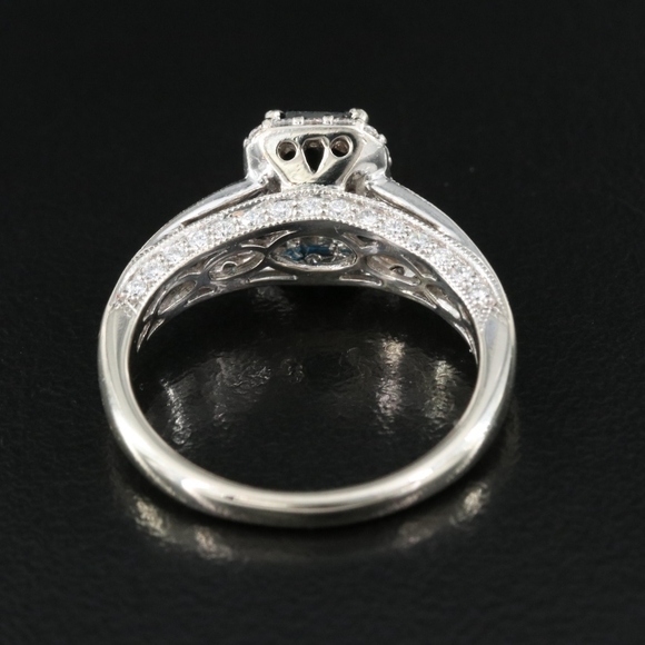 14K White Gold, 1.24CT Sapphire And Diamond Ring. - Picture 5 of 8